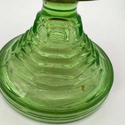VINTAGE Uranium Glass &  Eagle Burner Hurricane Lamps~ Read Details