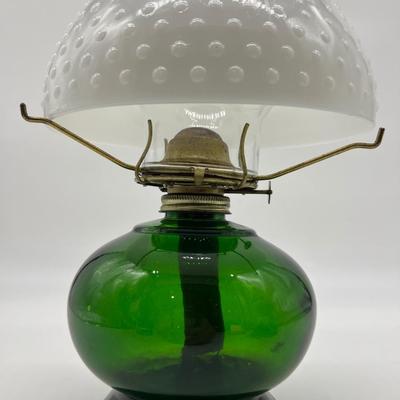 VINTAGE Uranium Glass &  Eagle Burner Hurricane Lamps~ Read Details