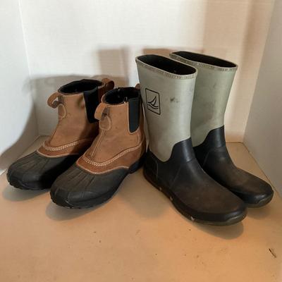 G2202 Pair of Sperry Rain Boots and L.L. Bean Boots