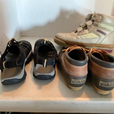 G2205 Three Pairs of Ladies Keene Shoes, LL Bean, VINTAGE Merrill Boots