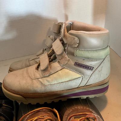 G2205 Three Pairs of Ladies Keene Shoes, LL Bean, VINTAGE Merrill Boots