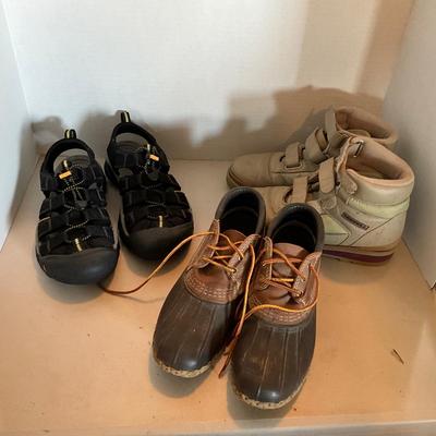 G2205 Three Pairs of Ladies Keene Shoes, LL Bean, VINTAGE Merrill Boots