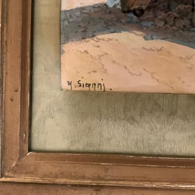 UB2213 Antique Italian Painting Signed Y. Siggni