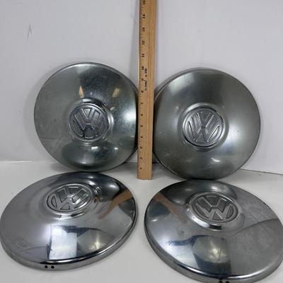 Four VW chrome Beetle Super Beetle Van or Karman Gia Hub Caps