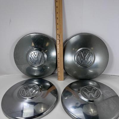 Four VW chrome Beetle Super Beetle Van or Karman Gia Hub Caps