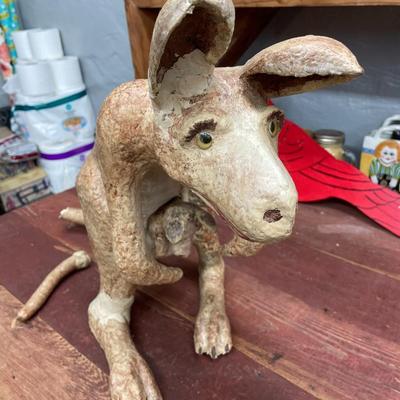 Folk Art Kangaroo IN UNDER REPAIR Condtion