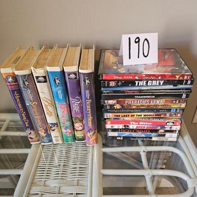 DVD and Disney VHS assortment
