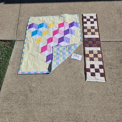 Child quilt and small quilted runner