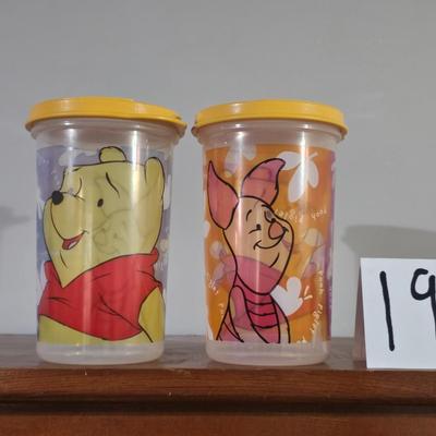 Winnie the pooh and piglet Tupperware tumblers