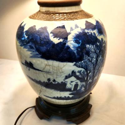 Lot #45  Antique Chinese Vase - Now a LAMP!