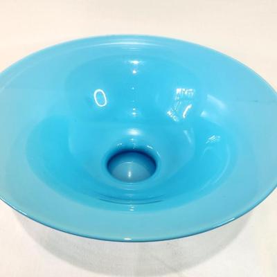Lot #47  Early 20th Century Blue Opaline Handblown Center Bowl