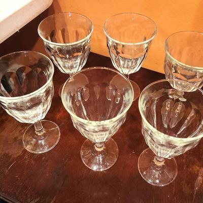 Lot #48  Set of 6 Duralex Picardie Water Goblets