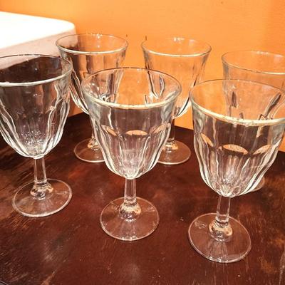 Lot #48  Set of 6 Duralex Picardie Water Goblets