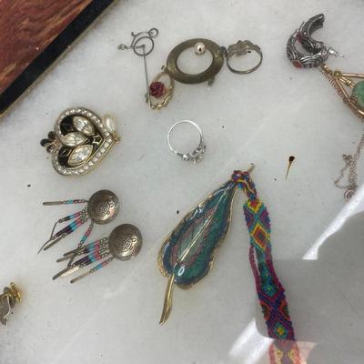 Jewelry and Bead Display Some Turquoise and Silver