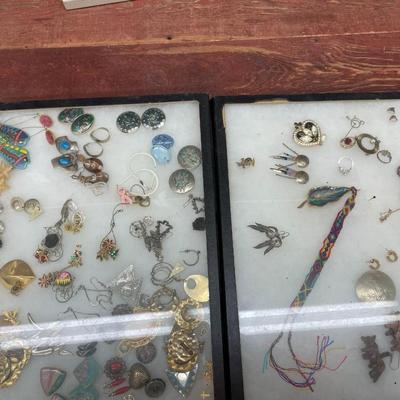 Jewelry and Bead Display Some Turquoise and Silver