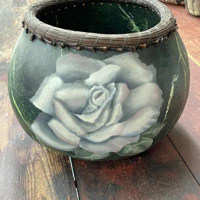 Gourd Art Bowl Signed Charlotte 2000