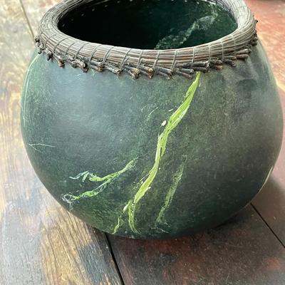 Gourd Art Bowl Signed Charlotte 2000
