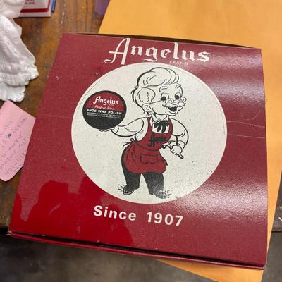 Shelf 1 Inventory Angelus Shoe Polish 11 Boxes 88 Cans of Polish Brand New