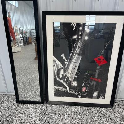4- large framed photo with large mirror