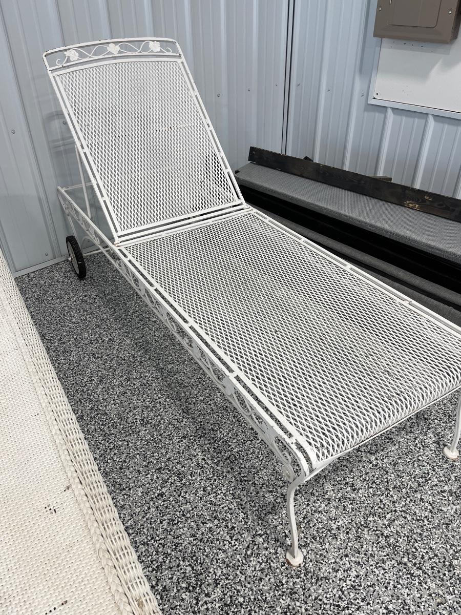 5 Vintage Wrought Iron Chaise Lounger