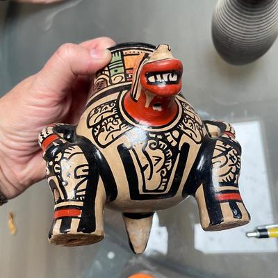 Aztec Effigy Vase & Bowling Pin Vase