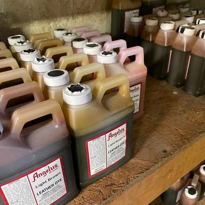 Shelf 4 Inventory Angelus Leather Dye 84 Pint Bottles