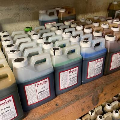 Shelf 4 Inventory Angelus Leather Dye 84 Pint Bottles