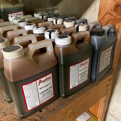 Shelf 4 Inventory Angelus Leather Dye 84 Pint Bottles