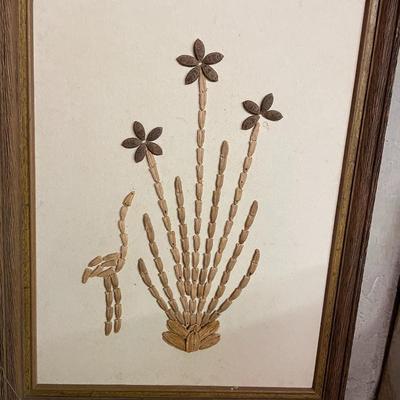 Folk Art Seed Art Framed