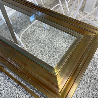 17- Brass/glass metal sofa table