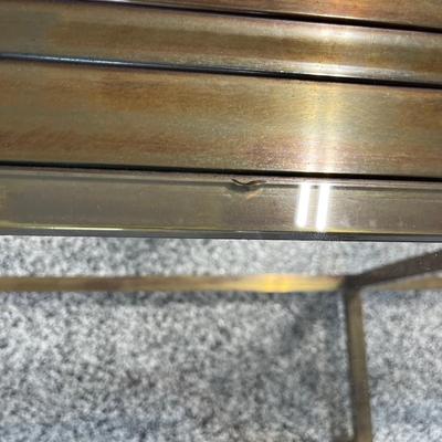 17- Brass/glass metal sofa table