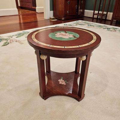 Balos Round Painted Short Table Signed  (DR-JS)