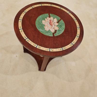 Balos Round Painted Short Table Signed  (DR-JS)