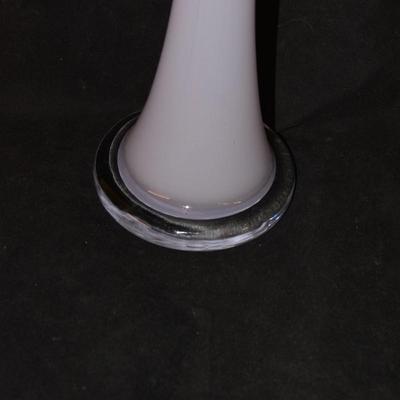 Mid Century Modern Art Glass Lavender Vase, Spain 24.5"
