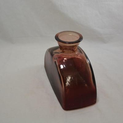 Purple/Rose Mid Century Modern Heavy Glass Vase, Spain