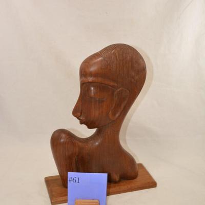 Lovely Hand-Carved Female Bust, Africa