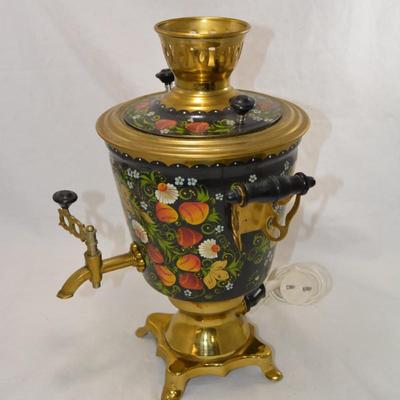 Hand Painted Electric Russian Samovar 15"x11"