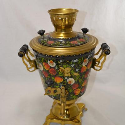 Hand Painted Electric Russian Samovar 15"x11"