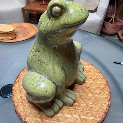 Large Green Ceramic Frog
