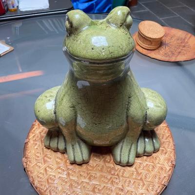 Large Green Ceramic Frog