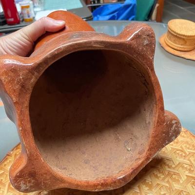 Large Brown Terracotta Frog