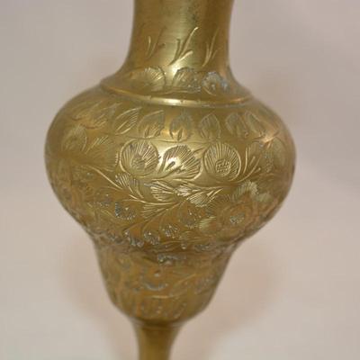 2 Brass Pitchers & Brass Bud Vase, India