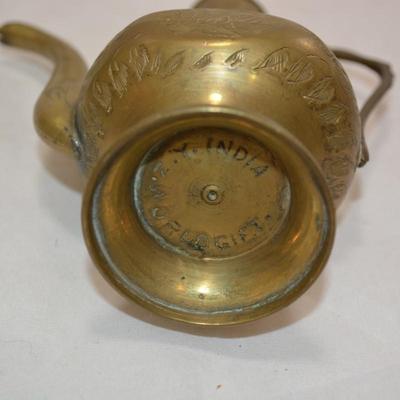 2 Brass Pitchers & Brass Bud Vase, India