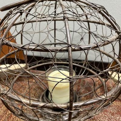 Sail boat decor and metal candle holder