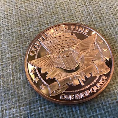 .999 Copper Coin