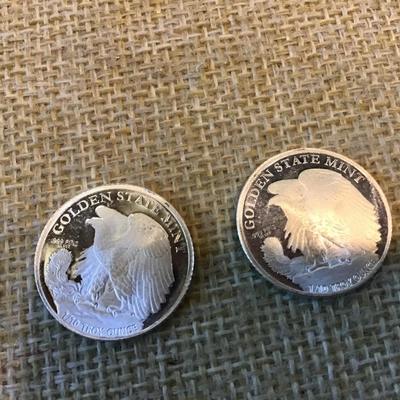 .999 Fine Silver  Liberty Coin. Set of 2