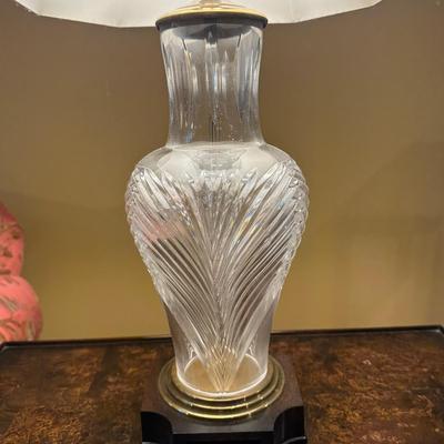 Cut Glass Lamp with Wooden Base (SR-KL)