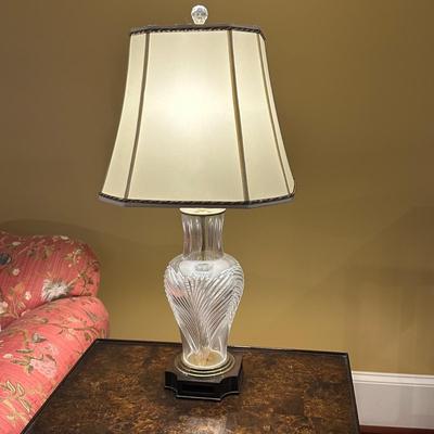 Cut Glass Lamp with Wooden Base (SR-KL)