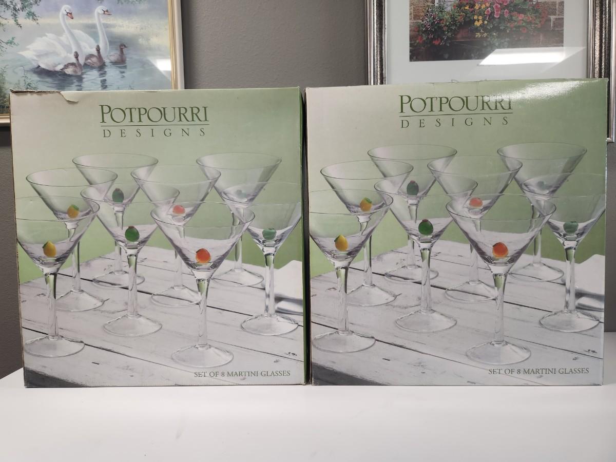 Potpourri designs martini glasses