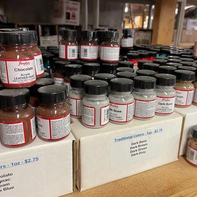 Shelf 16 Inventory Angelus Acrylic Leather Paint Approximately 1,200 One Ounce Bottles